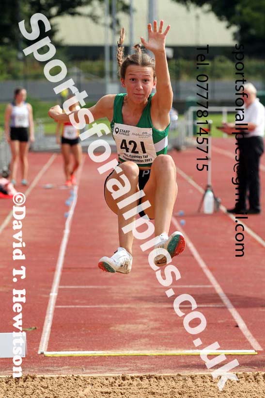 Women and Girls long jump, 2021 North Eastern Track and Field Champs., Middesbrough. Photo: David T. Hewitson/Sports for All Pics